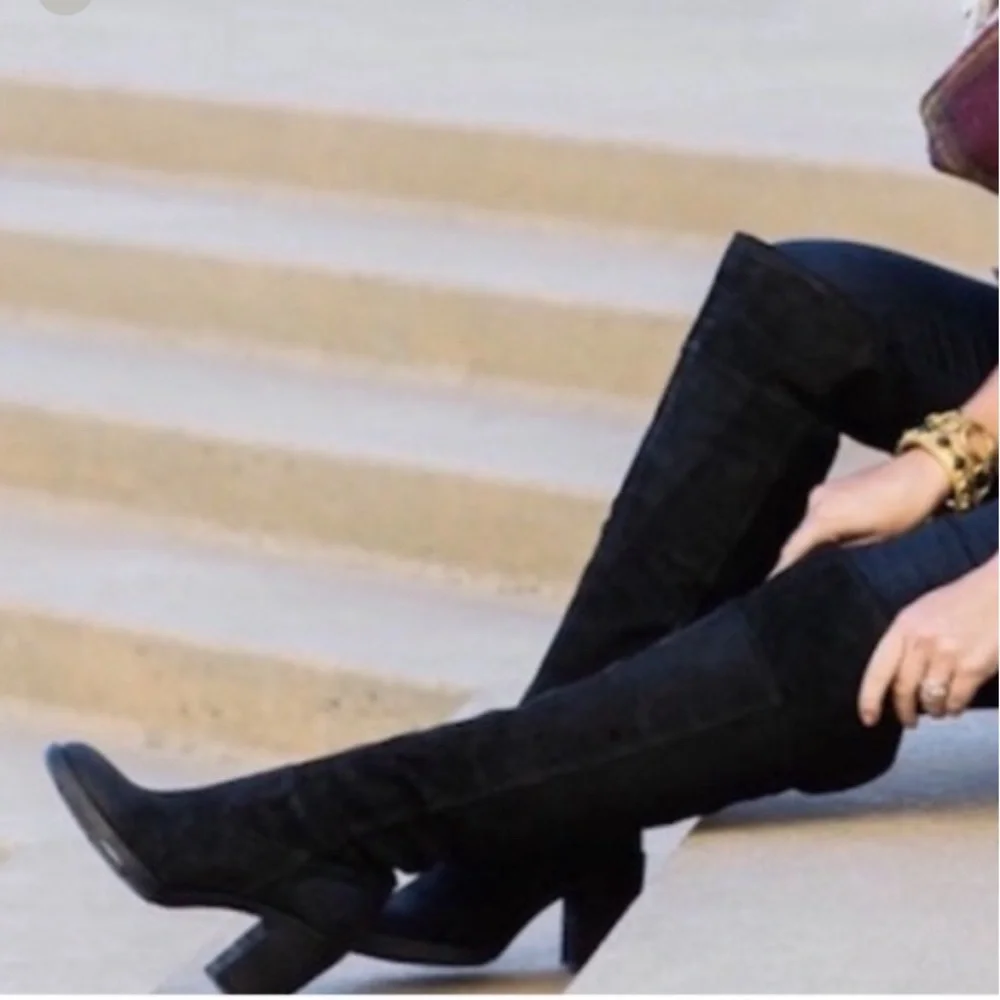 Born Kathleen‎ Black Leather Over the Knee Boots ❤️ SZ 9